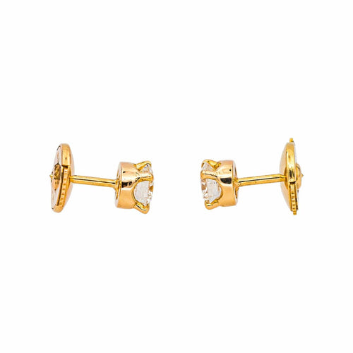Boucles d'oreilles Boucles d'oreilles puces en or jaune 18 carats et diamants 58 Facettes 4745025CN