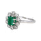 Bague 48 Bague marguerite en or blanc avec émeraude et diamants 58 Facettes 4745027CN