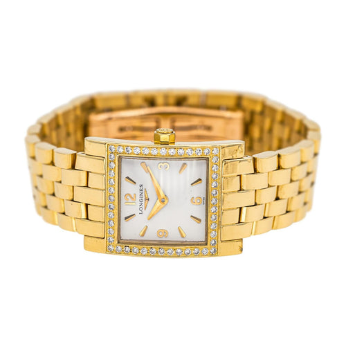 Montre Longines DolceVita - Montre carrée en or jaune et diamants 58 Facettes 4756608RV