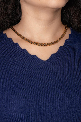 Collier Collier maille palmier en or jaune 18 carats 58 Facettes 4775361CN