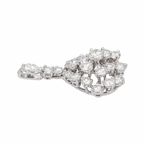 Pendentif Pendentif en or blanc 18 carats serti de diamants 58 Facettes 4776442CN