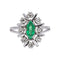 Bague 51 Bague Pompadour en or blanc 18 carats avec émeraude et diamants 58 Facettes 4792631CN