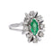 Bague 51 Bague Pompadour en or blanc 18 carats avec émeraude et diamants 58 Facettes 4792631CN