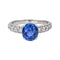 Bague 52 Bague en or blanc 18 carats avec saphir ovale et diamants 58 Facettes 4795162CN