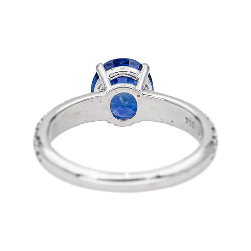 Bague 52 Bague en or blanc 18 carats avec saphir ovale et diamants 58 Facettes 4795162CN