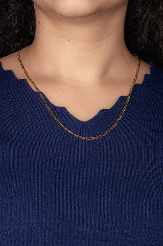 Collier Collier chaîne maille Figaro en or jaune 18 carats 58 Facettes 4799498CN