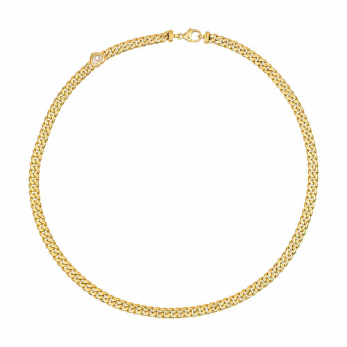 Collier Chopard Happy Diamond - Collier maille gourmette en or jaune et diamant 58 Facettes 4799569CN