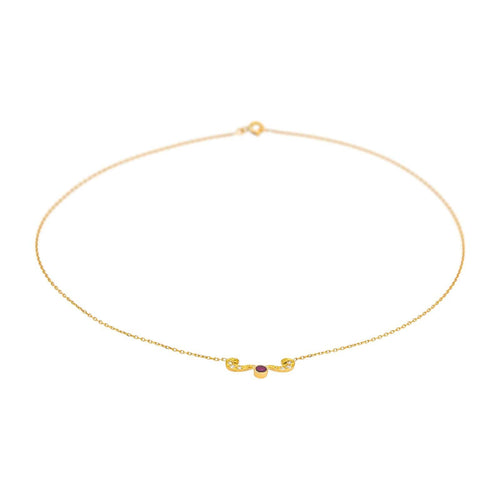 Collier Collier en or jaune 18 carats avec rubis et diamants 58 Facettes 4815596CN