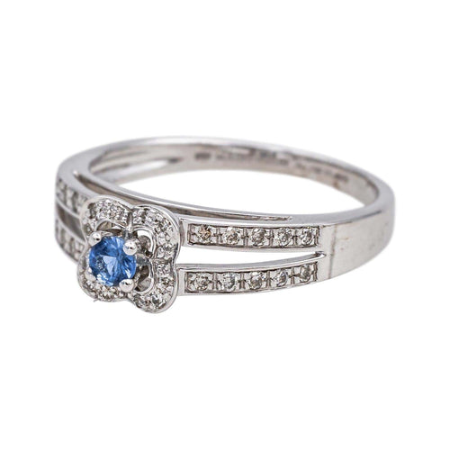 Bague 53 Mauboussin Chance of Love - Bague solitaire Love Bleu en or blanc, saphir et diamants 58 Facettes 4815860CN