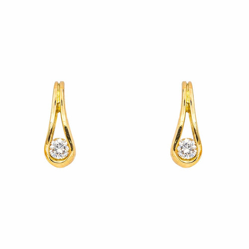 Boucles d'oreilles Puces d’oreilles - Boucles d’oreilles en or jaune 18 carats et diamants 58 Facettes 4830441CN