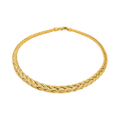 Collier Collier maille tressée en or jaune 18 carats 58 Facettes 4833140CN