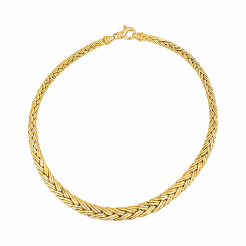 Collier Collier maille tressée en or jaune 18 carats 58 Facettes 4833140CN