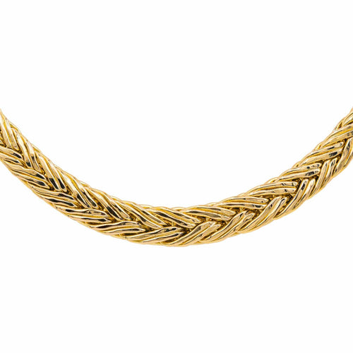 Collier Collier maille tressée en or jaune 18 carats 58 Facettes 4833140CN