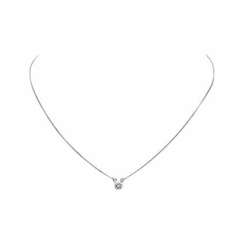 Collier Collier Solitaire Or blanc Diamant 58 Facettes 4836933CN