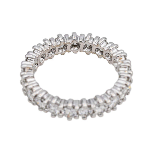 Bague 55 Alliance américaine - Bague en or blanc 18 carats et diamants 58 Facettes 4836934CN