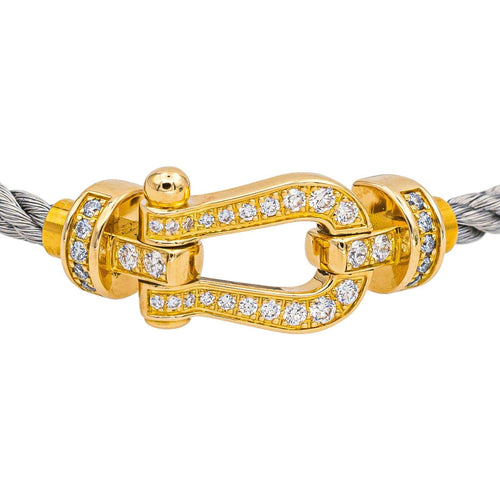Bracelet Fred Force 10 - Bracelet moyen modèle en or jaune et diamants 58 Facettes 4848272RV