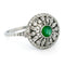 Bague 54 Bague ajourée en platine avec émeraude et diamants 58 Facettes A0ABF9154A2944FE9E776CB00E3CA42B