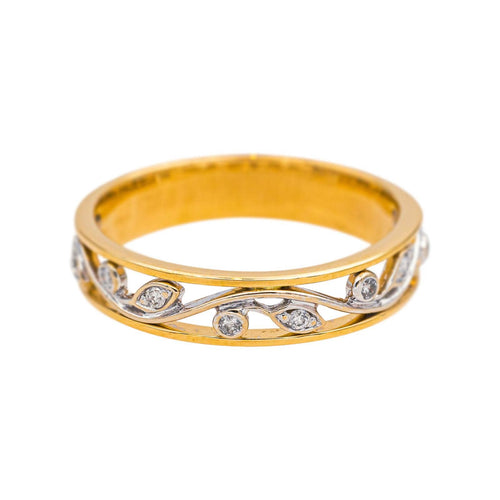 Bague 51 Bague en or jaune et or blanc 18 carats avec diamants 58 Facettes 4870284CN