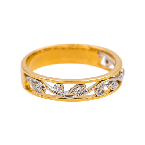 Bague 51 Bague en or jaune et or blanc 18 carats avec diamants 58 Facettes 4870284CN