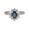 Bague 59 Bague marguerite en or blanc avec saphir et diamants 58 Facettes 4878498CN