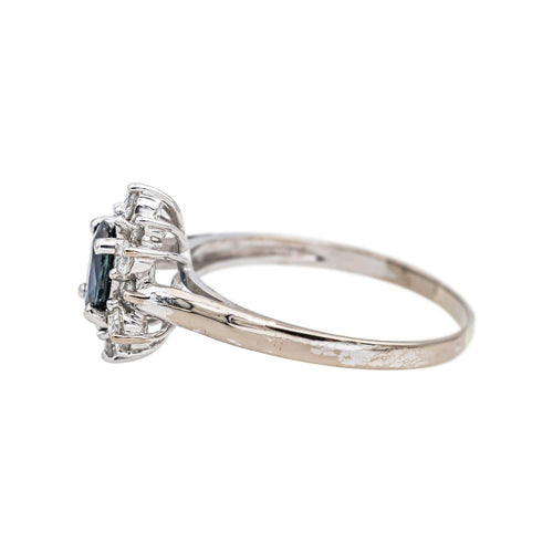 Bague 59 Bague marguerite en or blanc avec saphir et diamants 58 Facettes 4878498CN