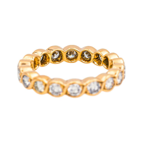 Bague 53 Alliance américaine - Bague en or rose 18 carats et diamants 58 Facettes 4878499CN