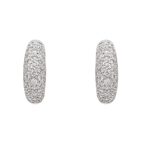 Boucles d'oreilles Boucles d’oreilles demi-créoles en or blanc 18 carats et diamants 58 Facettes 4881681RV
