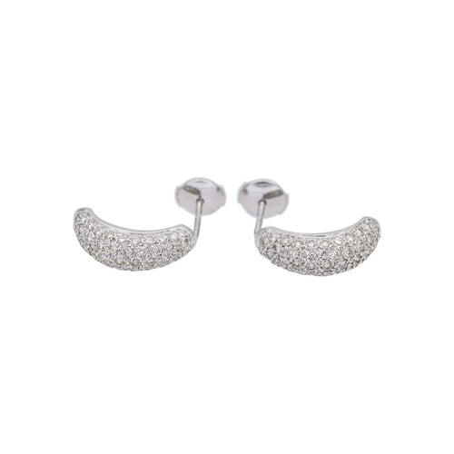 Boucles d'oreilles Boucles d’oreilles demi-créoles en or blanc 18 carats et diamants 58 Facettes 4881681RV