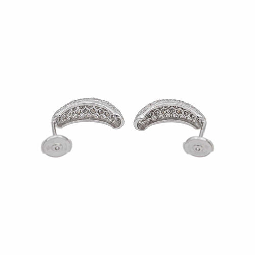 Boucles d'oreilles Boucles d’oreilles demi-créoles en or blanc 18 carats et diamants 58 Facettes 4881681RV