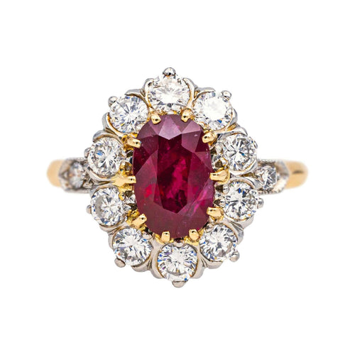 Bague 51 Bague rubis et diamants en or jaune 18 carats et platine 58 Facettes 4884241CN