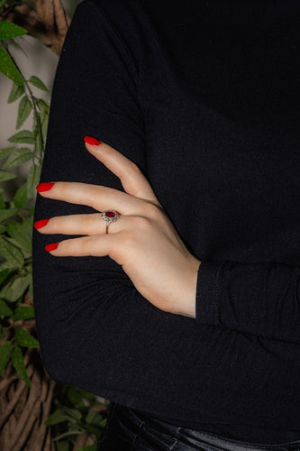 Bague 51 Bague rubis et diamants en or jaune 18 carats et platine 58 Facettes 4884241CN