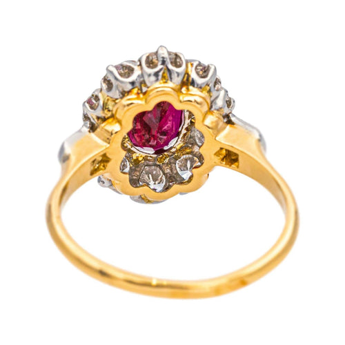 Bague 51 Bague rubis et diamants en or jaune 18 carats et platine 58 Facettes 4884241CN