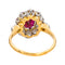 Bague 51 Bague rubis et diamants en or jaune 18 carats et platine 58 Facettes 4884241CN