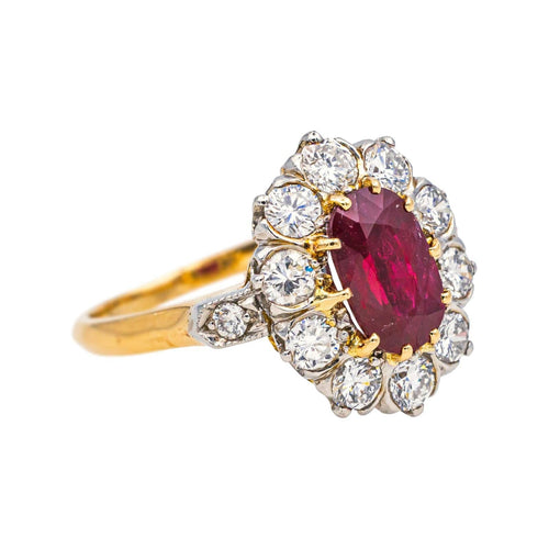 Bague 51 Bague rubis et diamants en or jaune 18 carats et platine 58 Facettes 4884241CN