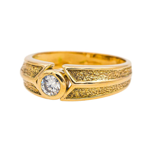Bague 55 Bague solitaire en or jaune 18 carats avec diamant taille brillant 58 Facettes 4890728CN