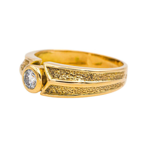 Bague 55 Bague solitaire en or jaune 18 carats avec diamant taille brillant 58 Facettes 4890728CN