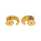 Boucles d'oreilles Boucles d'oreilles demi-créoles en or jaune 18 carats, diamants et saphirs 58 Facettes 4890759CN