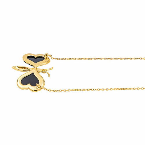 Collier Collier papillon en or jaune 18 carats serti d’onyx 58 Facettes 4891397CN