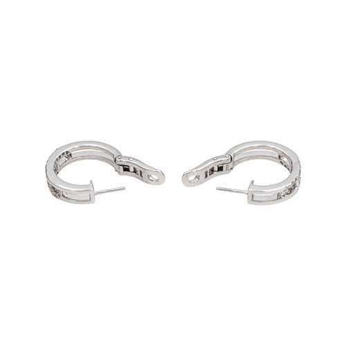 Boucles d'oreilles Créoles - Boucles d’oreilles en or blanc 18 carats et diamants 58 Facettes 4893168CN