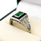 Bague 56 Bague en platine avec émeraude, onyx et diamants 58 Facettes 4E1AB52DC0A34BB8AF034567CE1842E0
