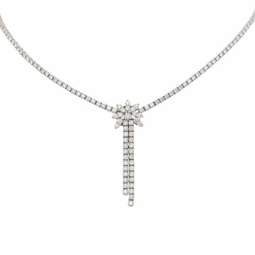 Collier Collier rivière en or blanc 18 carats serti de diamants 58 Facettes 4901432CN