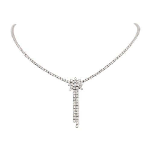 Collier Collier rivière en or blanc 18 carats serti de diamants 58 Facettes 4901432CN