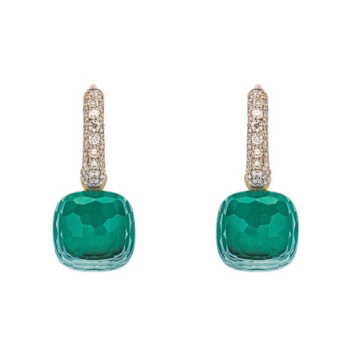 Boucles d'oreilles Pomellato Nudo - Boucles d'oreilles en or rose et blanc topazes et diamants 58 Facettes 4909528CN