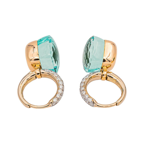 Boucles d'oreilles Pomellato Nudo - Boucles d'oreilles en or rose et blanc topazes et diamants 58 Facettes 4909528CN