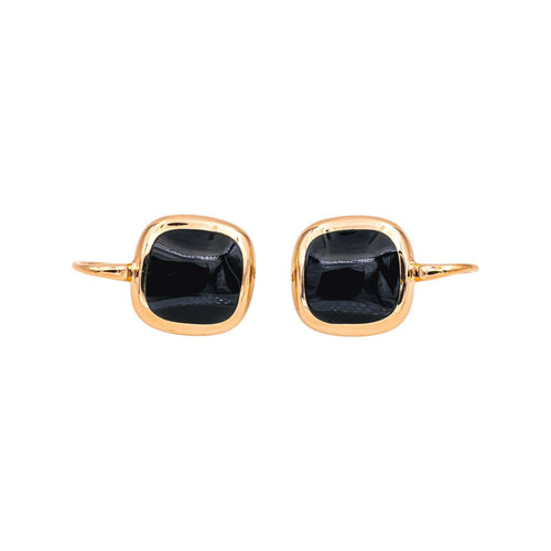 Boucles d'oreilles Boucles d’oreilles dormeuses en or rose 18 carats et onyx 58 Facettes 4911336RV
