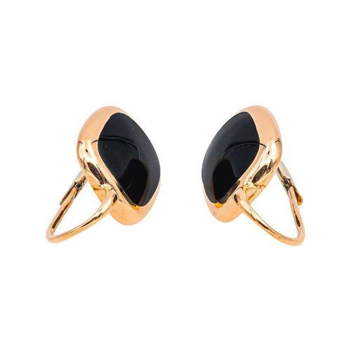Boucles d'oreilles Boucles d’oreilles dormeuses en or rose 18 carats et onyx 58 Facettes 4911336RV