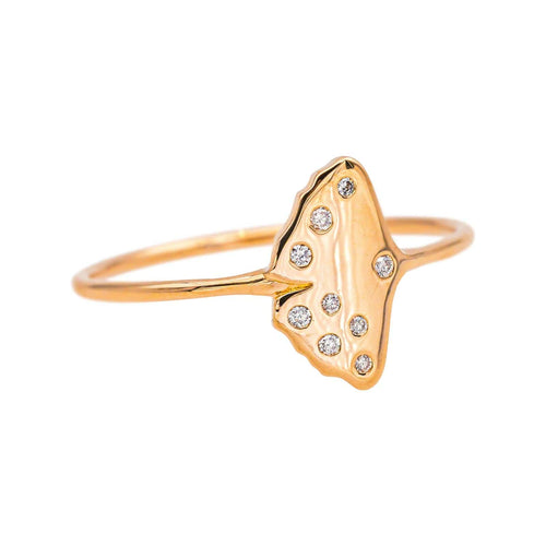 Bague 51 Ginette NY - Bague Gingko en or rose et diamants 58 Facettes 4915169RV