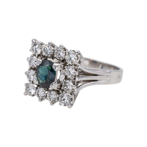 Bague 57 Bague Or blanc Saphir, Diamant 58 Facettes 4931995CN