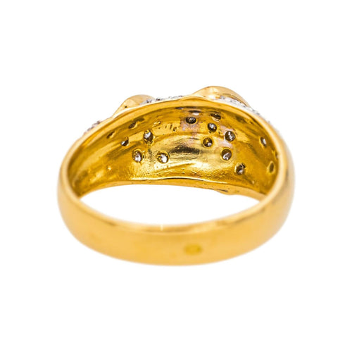 Bague 53 Bague en or jaune et blanc 18 carats pavée de diamants 58 Facettes 4931998CN