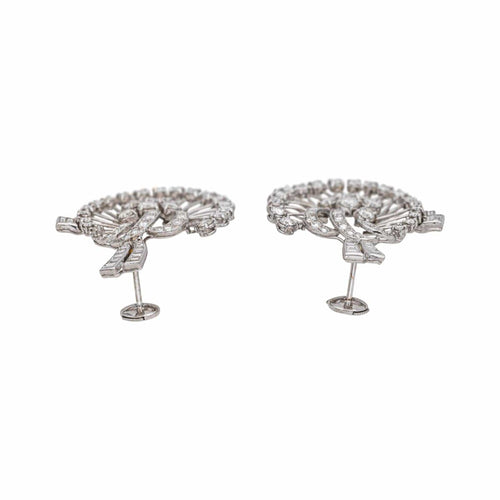 Boucles d'oreilles Boucles d’oreilles en or blanc 18 carats et platine, diamants 58 Facettes 4932002CN